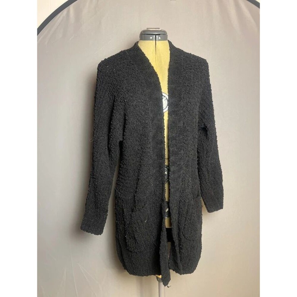 Bobeau Women's S Black Long Knit Cardigan Open Front Cozy